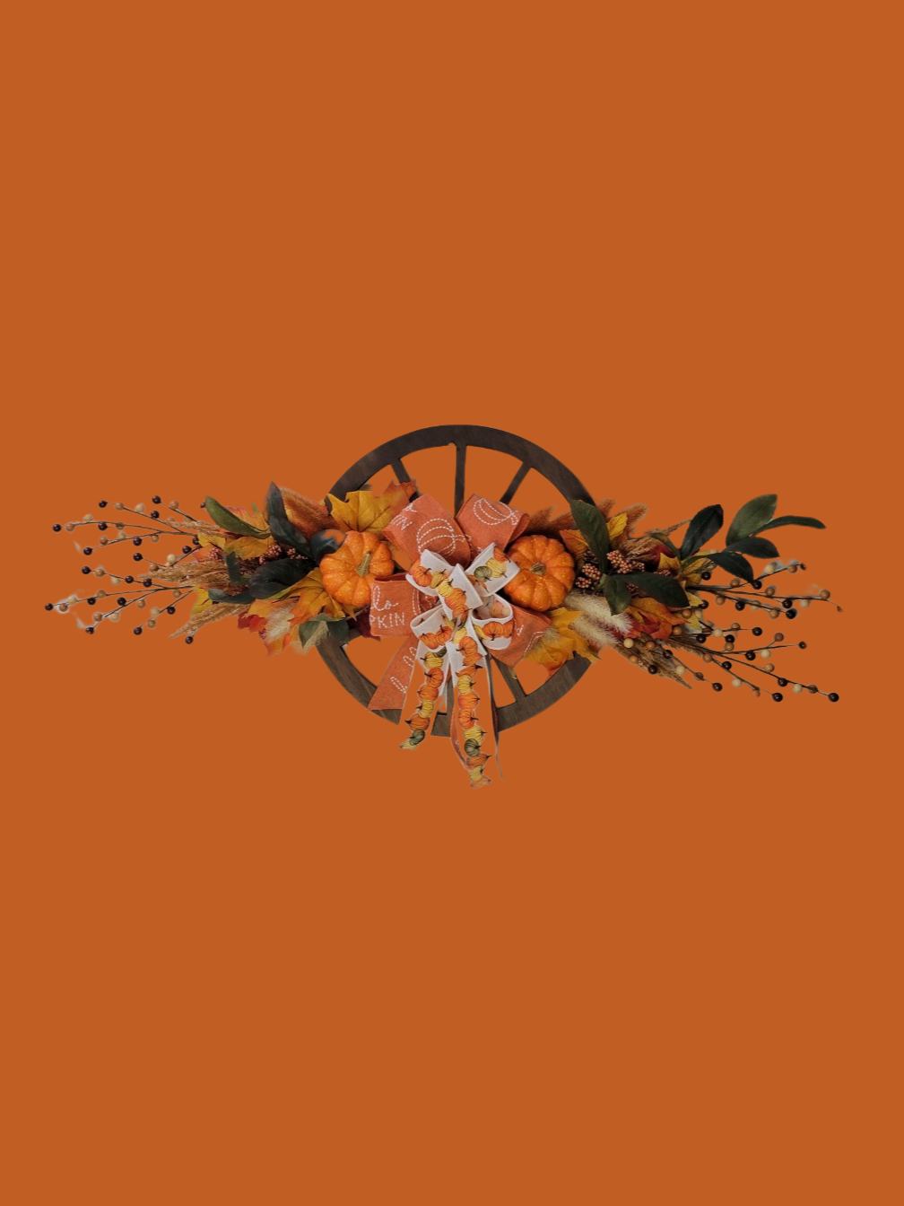 Fall Pumpkin Wheel Wreath