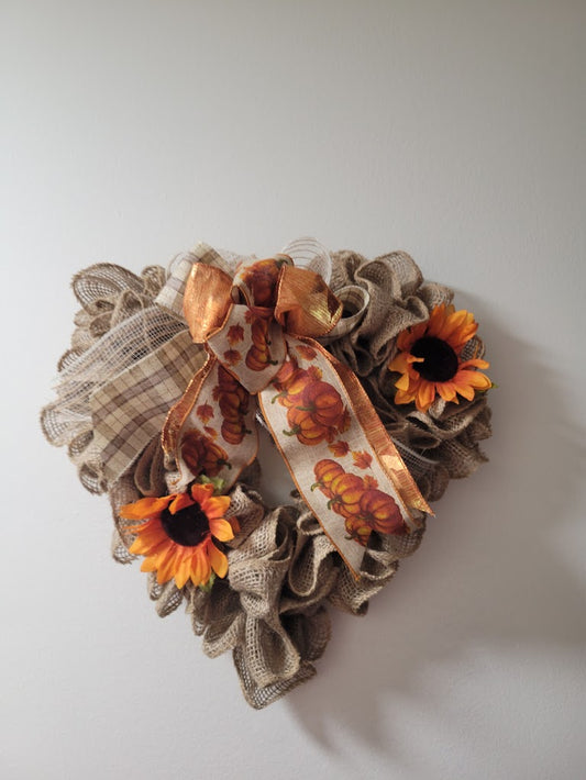 Heart Burlap Wreath