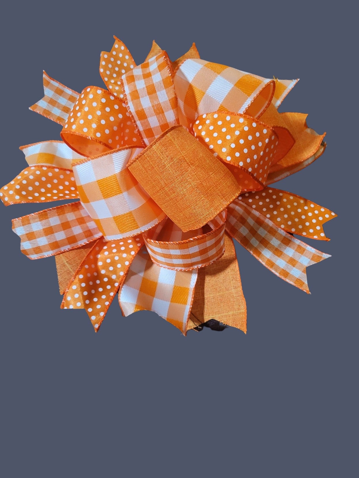 Orange white Bow